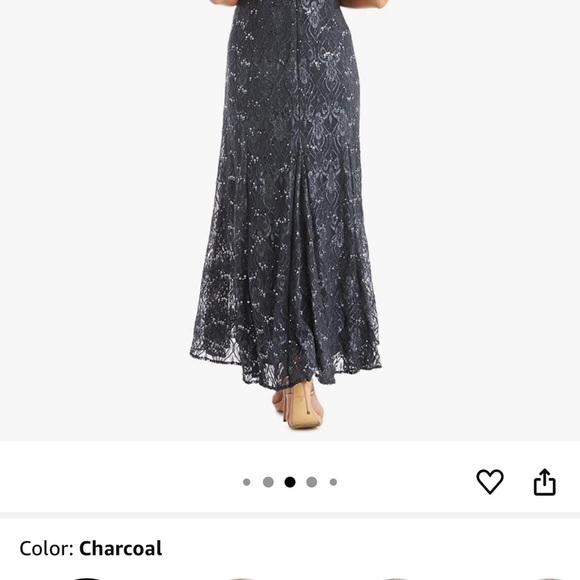 R&M Richards Gray Short Sleeve Wedding Dress - Picture 6 of 10